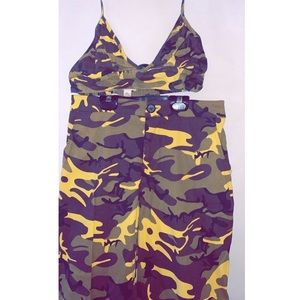 Eden Sky Two Piece Yellow Camo Set